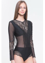 BODYSUIT WITH LONG SLEEVES LE JOURNAL INTIME FOLIES BERGERE (BLACK WITH LUREX) Le Journal FB-BD-SL