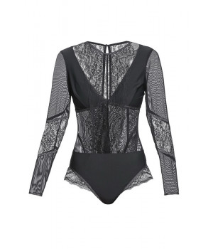 BODYSUIT WITH LONG SLEEVES LE JOURNAL INTIME FOLIES BERGERE (BLACK WITH LUREX) BODYSUIT WITH LONG SLEEVES LE JOURNAL INTIME FOLIES BERGERE (BLACK WITH LUREX)